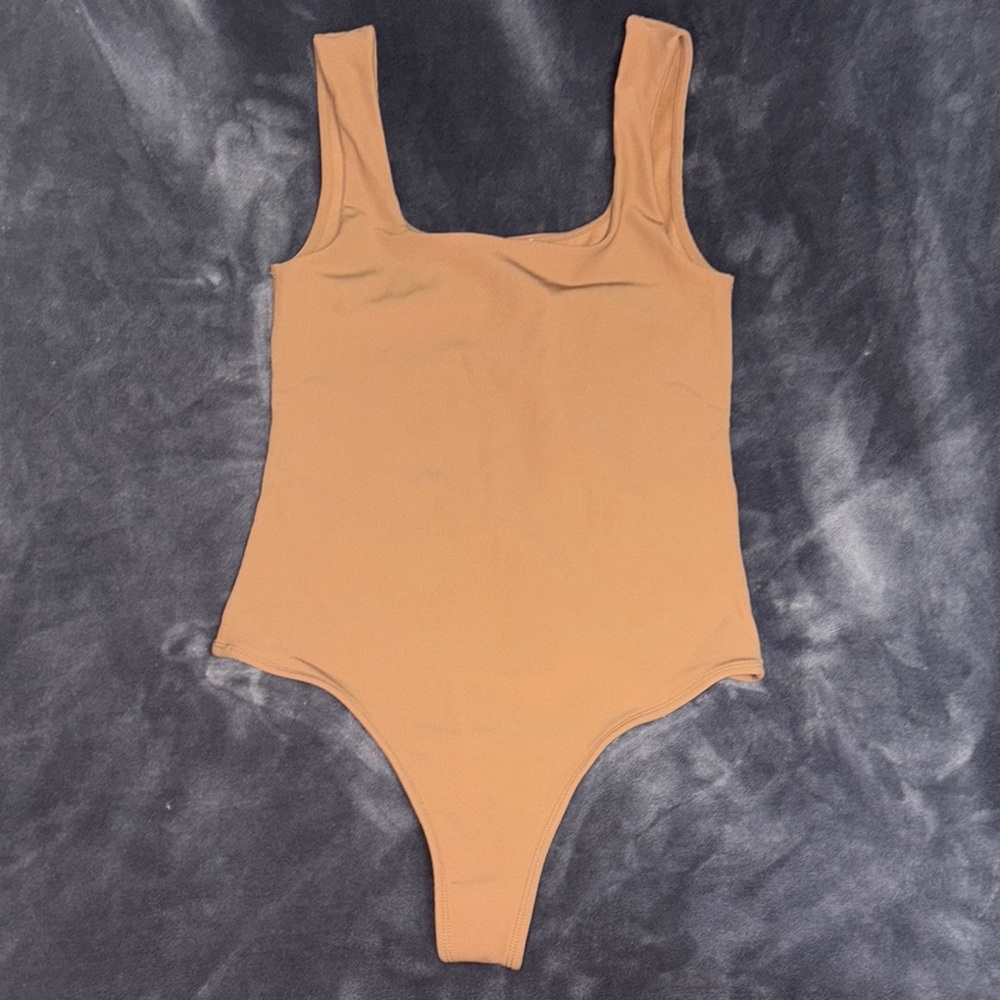 Cotton On Tan Camel Bodysuit with Square Neckline